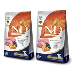 N&D GF Moliūgų ėriena su mėlynėmis šuniukas Mini 2,5 kg