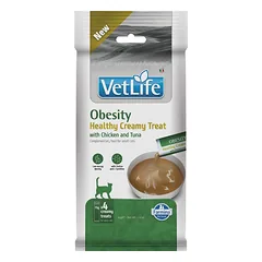 FARMINA Vet Life Cat Obesity Creamy 60 g su vištiena ir tunu, kreminė užkandis katėms su antsvoriu