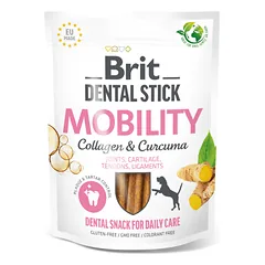 Brit Dental Stick Mobility Kurkuma&Kolagenas skanėstai šunims sąnarių sveikatai, su kurkuma ir kolagenu, 7 vnt., 251 g