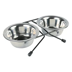 Trixie metaliniai dubenėliai su stovu 2x1,8 l 20 cm