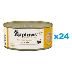 APPLAWS Cat Adult Chicken Breast in Broth vištienos krūtinėlė sultinyje 24x156g