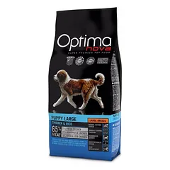 Optima Nova Dog Puppy Large Chicken & Rice sausas pašaras šunims iki 1 metų
