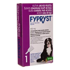 FYPRYST užlašinamasis tirpalas nuo parazitų >40 kg šunims, 402 mg nuotrauka