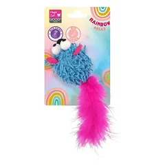Žaislas katėms – pelė su plunksna ir katžole 6cm