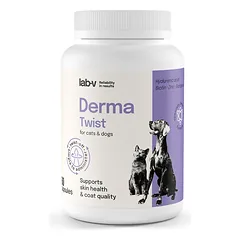  Lab-v Derma Twist - odos, kailio ir barjerinio sluoksnio palaikymas šunims ir katėms 60 susukamų kapsulių