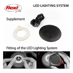 FLEXI flashlight for automatic leash USB, black — 4 nuotrauka