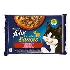 FELIX Sensations Kaimo skoniai kalakutienos ir ėrienos padaže 4x85g