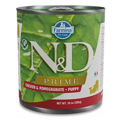 Farmina N&D Dog Prime Puppy su vištiena ir granatais, drėgnas maistas šunims 285 g