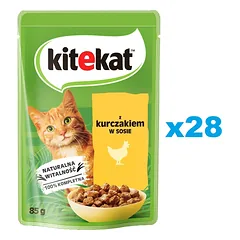 KITEKAT Vištiena padaže 28x85 g suaugusioms katėms