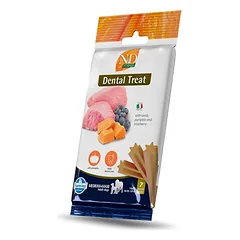 FARMINA N&D Pumpkin Dental Treat Lamb Blueberry Medium/Maxi 100 g (7 vnt.) dantų skanėstų vidutiniams ir dideliems šunims