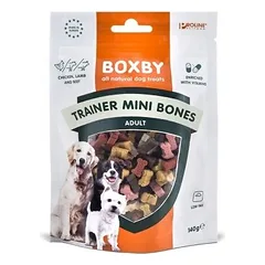 Boxby Dog Trainer Mini Bones papildomas maistas suaugusiems šunims ir šuniukams, 140 g nuotrauka