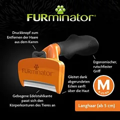 FURminator deShedding Tool M ilgaplaukiams šunims, Vidutiniams 11–25 kg — 4 nuotrauka