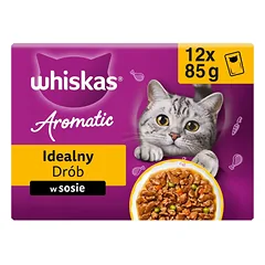 WHISKAS Aromatic Adult Idealny Paukštiena padaže, 48 x 85 g drėgnas maistas suaugusiems katėms