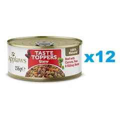 APPLAWS Taste Toppers Troškinys su jautiena, morkomis ir žirniais 12x156 g