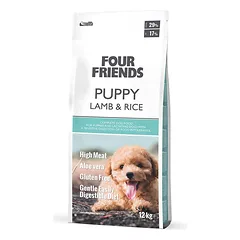 Four Friends Puppy Lamb & Rice bekviečių sausas pašaras šuniukams su ėriena, 12 kg