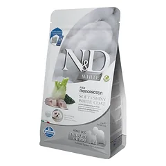 2 vnt. FARMINA N&D WHITE – DOG Dry Sea Bass Spirulina&Fennel ADULT MED&MAX 2 kg