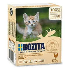 BOZITA - kačių maistas, mėsos kukuliai su padažu Kitten 370g photo