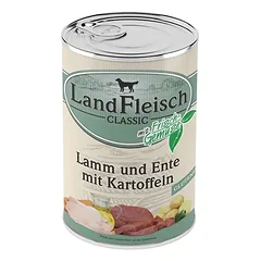 Landfleisch konservai šunims, ėriena, antiena, bulvės, 400g