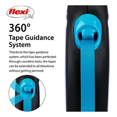 Flexi New Neon Tape juostinis, mėlynas pavadėlis šunims, S, 5 m — 4 nuotrauka