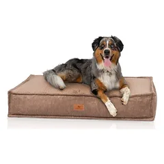 Knuffelwuff pagalvė šunims Lesedi iš kordo su rankų darbo audinio išvaizda, Vidutiniams 11–25 kg — 4 nuotrauka