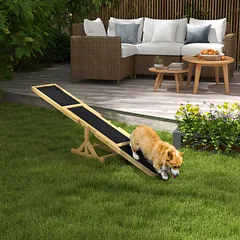 Šunų sūpuoklės agility treniruotėms, neslystančios, iki 30 kg, 180 x 30 x 30 cm, geltonos — 2 nuotrauka