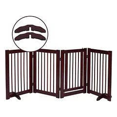 Rinkinys iš 2 atraminių kojelių šunų barjerui 30,5x9x2cm., rudos spalvos — 4 nuotrauka