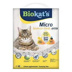 Biokats kačių kraiko smiltys micro bianco fresh extra, 6 l