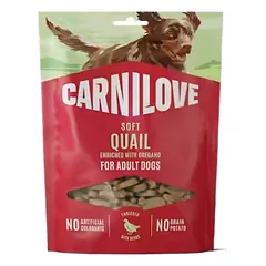 Carnilove Dog Snack Quail With Oregano pusminkštis be grūdų skanėstas šunims su putpelės mėsa ir raudonėliu, 200 g