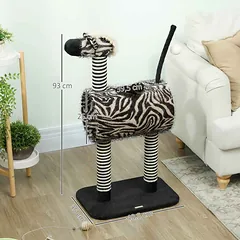 Kačių drąskyklė PawHut 48,5x35x93cm., juodos/baltos spalvos — 3 nuotrauka