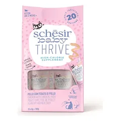 SCHESIR Baby Thrive Vištiena su vištienos kepenėlėmis kremiuke 20x8 g Papildomas maistas kačiukams