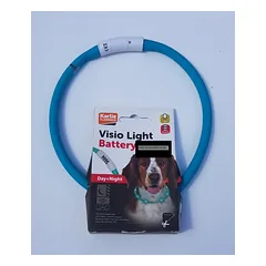 Šviečiantis antkaklis šunims VISIO LIGHT LED 70cm geltonas arba mėlynas