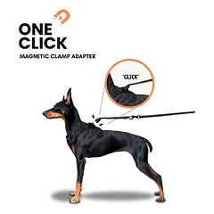 OURDOGSLIFE magnetinės šunų petnešos + 2 m pavadėlis (komplektas), XS, juoda