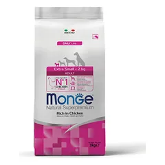 Monge visavertis sausas pašaras suaugusiems labai mažų veislių šunims su vištiena 3 kg