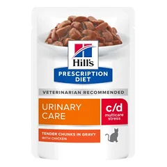 Hill's PD Feline c/d Strs Chicken Pouch konservai katėms 12x85g