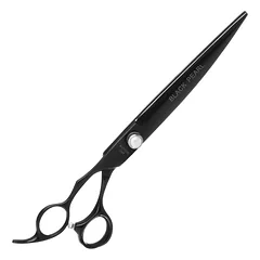 Geib Black Pearl kairiarankiams lenktos žirklės - profesionalios lenktos žirklės iš kobalto plieno, skirtos kairiarankiams