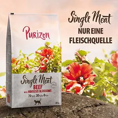 Purizon Single Meat Rind mit Hibiskusblüten