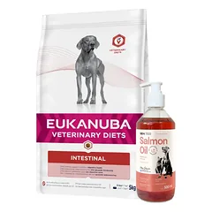 EUKANUBA Intestinal Dog 5kg + LAB V Lašišų aliejus šunims ir katėms 500ml