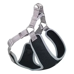 Nobby petnešos šunims „Black Mesh Reflect”, pilkos., S (41-46cm)