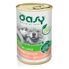 Oasy Adult Medium & Large Salmon vieno baltymo konservai su lašiša šunims