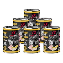ALPHA SPIRIT WET konservas su triušiena ir bananais 400g 6vnt