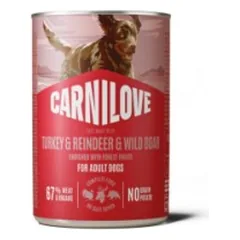 CARNILOVE Paté Turkey & Reindeer & Wild Boar konservuotas pašaras šunims 400 g