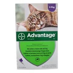 Advantage - katėms (0,8mlx4) *tirpalas* lizdinė plokštelė nuotrauka