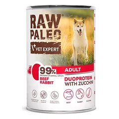 RAW PALEO Beef Rabbit Adult 400g karma mokra wołowina z królikiem dla psów