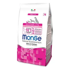 Monge Extra Small Puppy & Junior visavertis sausas maistas labai mažų veislių šuniukams ir jauniems šunims su vištiena, 0,8 kg