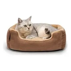 lionto Katzenbett mit Wendekissen, niedrigem Einstieg & rutschfestem Boden