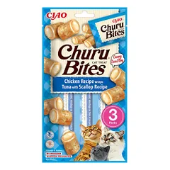 Churu Bites suktinukai su tunu ir šukutėmis skanėstai katėms, 3 vnt.