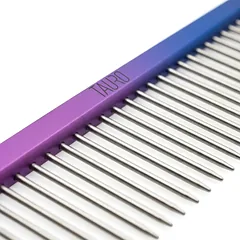 Aliumininės šunų ir kačių šukos, retais dantimis, 22,5 cm, mėlynos-violetinės, pt-32 — 4 nuotrauka