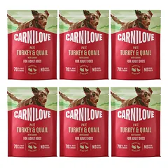 CARNILOVE Dog Pouch Turkey and Quial 6x300g šlapias maistas su kalakutiena ir stručiu suaugusiems šunims