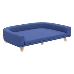 Sofa dideliems šunims iki 30 kg, su nuimama pagalvėle ir pušies medienos kojelėmis, 98x67x25 cm, mėlyna