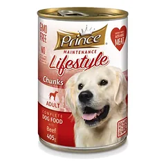 PRINCE Lifestyle visavertis šlapias ėdalas šunims su jautiena 5x405g